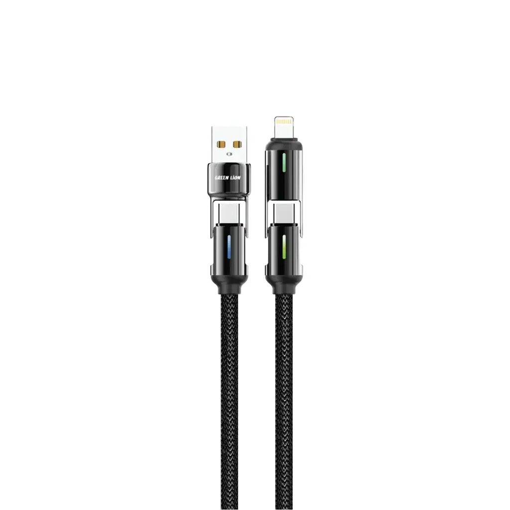 کابل شارژ 60وات چند کاره گرین لاین مدل LED BRAIDED