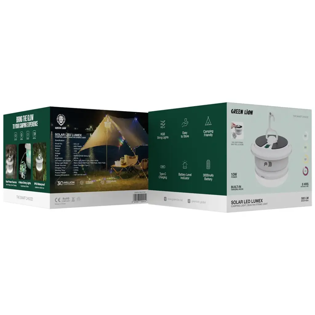 چراغ سولار و ریسه گرین لاین مدل LED LUMEX