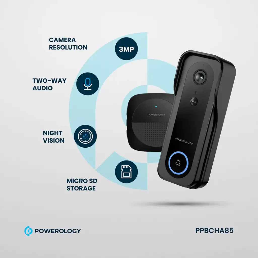 زنگ درب تصویری هوشمند پاورولوژی مدل DOORBELL
