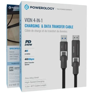 کابل شارژ چندکاره 240 وات پاورولوژی مدل VION
