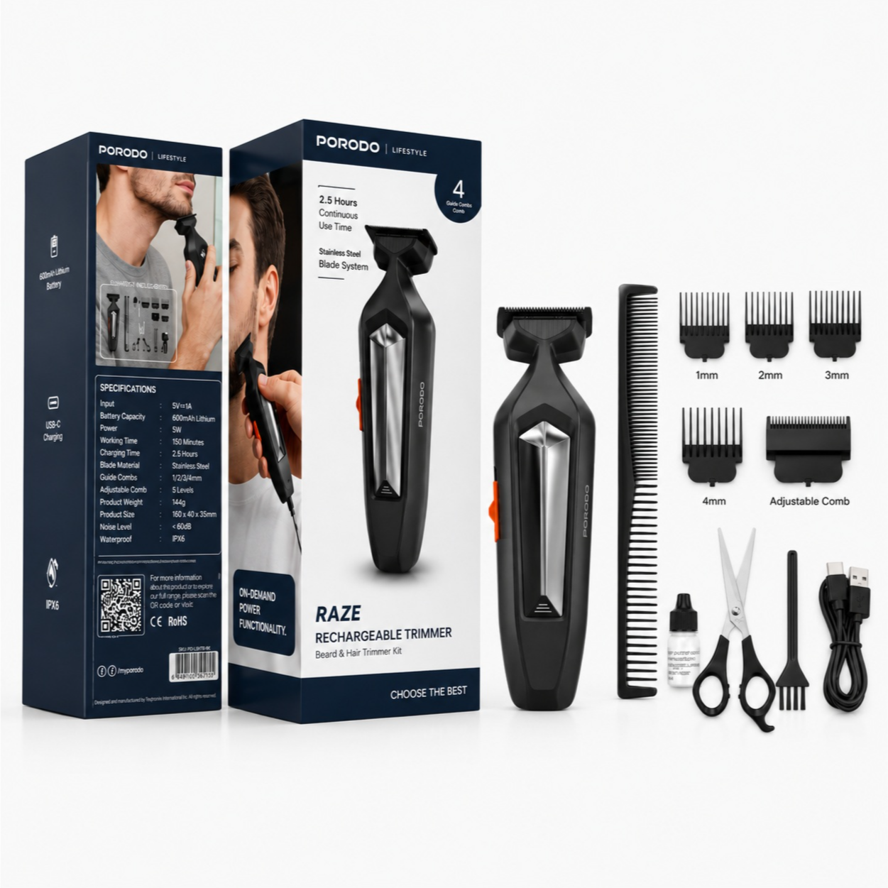 ماشین اصلاح شارژی 6 وات پرودو مدل RAZE