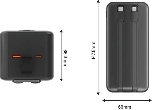 پاوربانک 22.5W پرودو 50000MAH مدل INTEGRATED CABLES