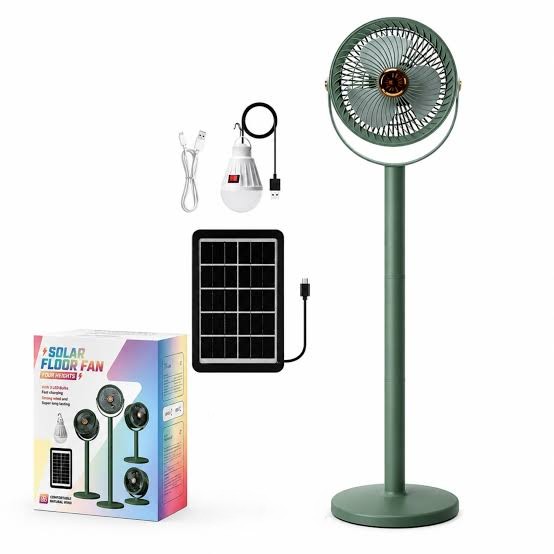 پنکه شارژی همراه با پنل خورشیدی مدل SOLAR FLOOR FAN