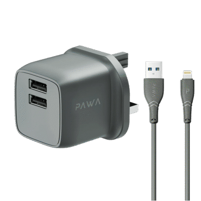 شارژر دیواری 12 وات 3 پین پاوا به همراه کابل USB-LIGT