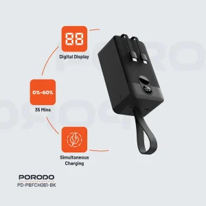 پاوربانک 22.5W پرودو 50000MAH مدل INTEGRATED CABLES