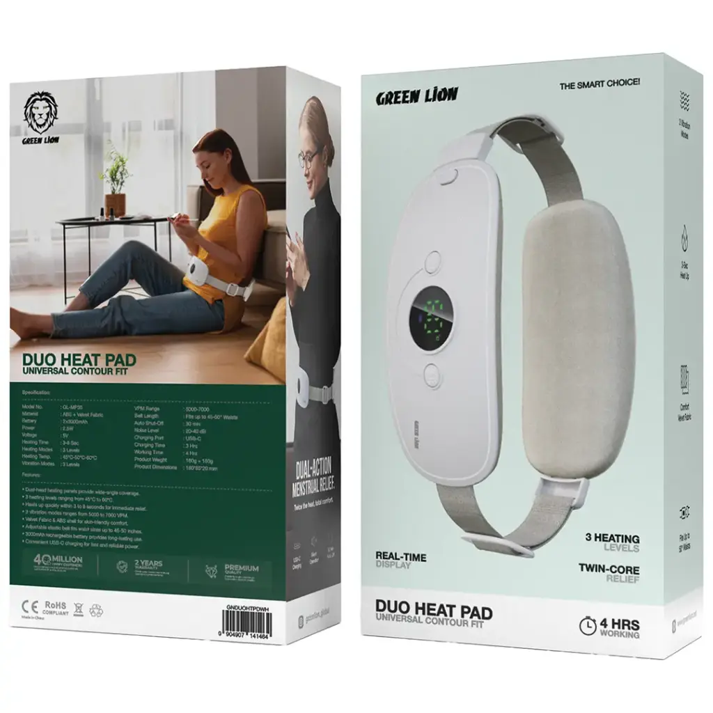 ماساژور قاعدگی ۲ طرفه گرین لاین مدل DUO HEAT PAD