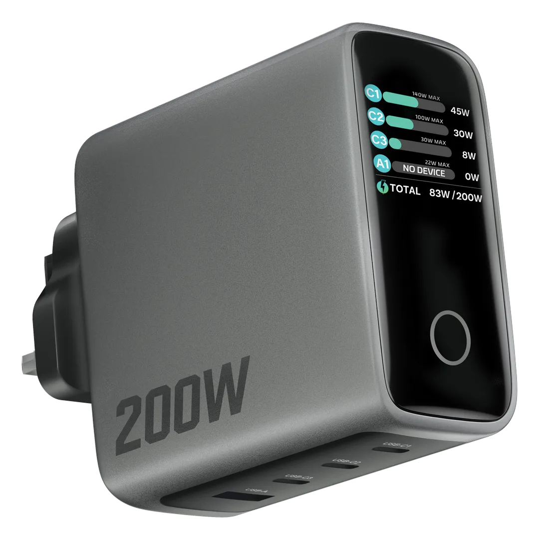 شارژر دیواری 200W پاورولوژی مدل HELION 4-PORT