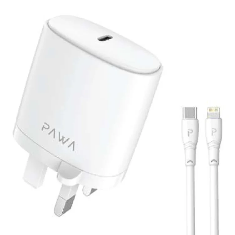 شارژر دیواری PD 20W پاوا مدل به همراه کابل USB TYPE-C – LIGHTNING